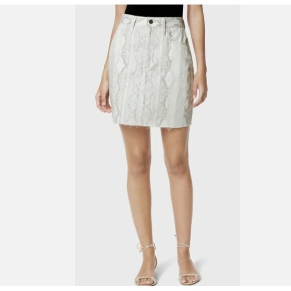 Joe’s A-Line Mini Skirt High Rise Snake Print Cut Hem ( 27 ) - Picture 1 of 5